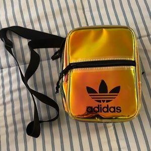Adidas gold holographic crossbody bag